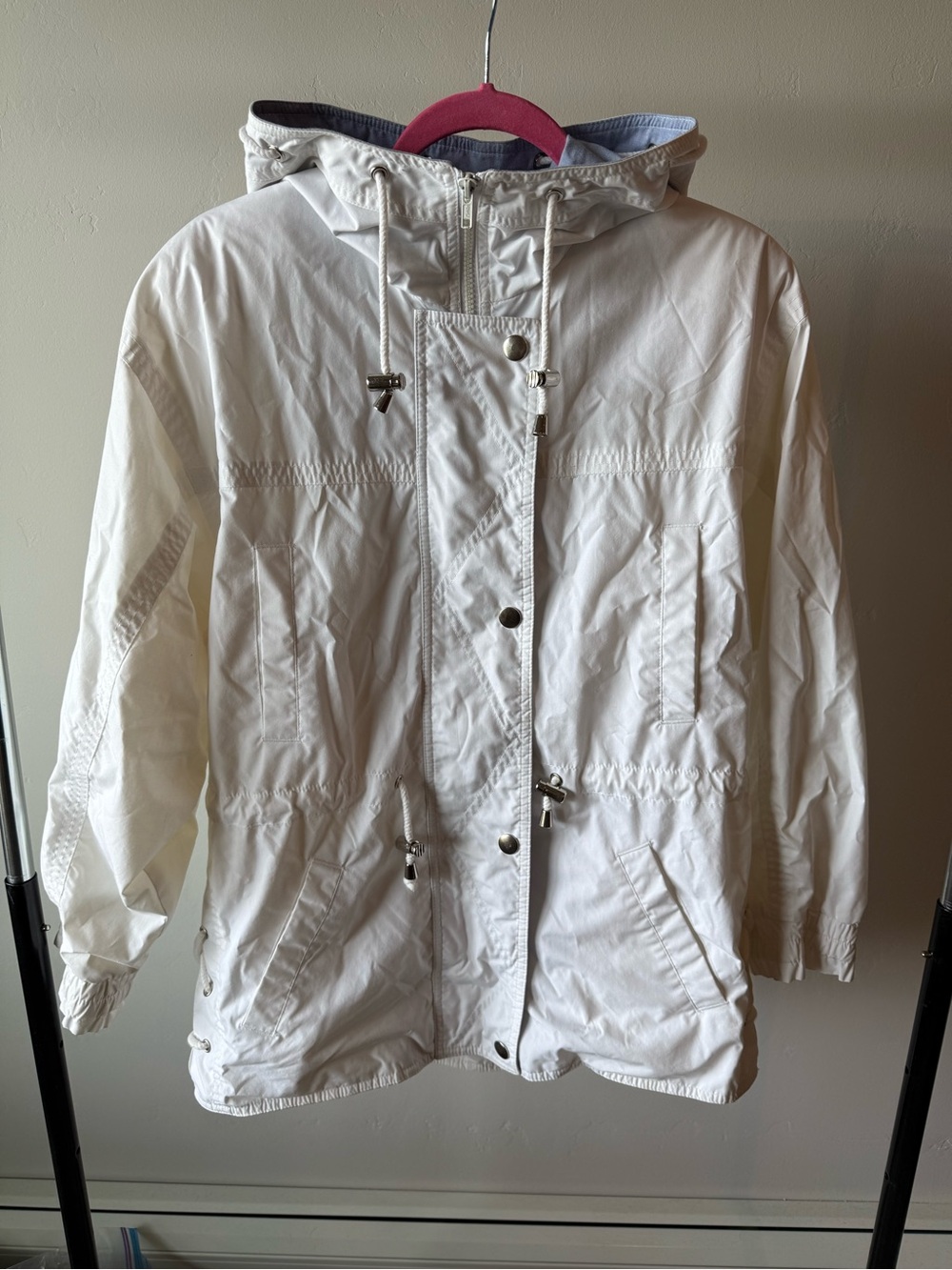 Vintage London Fog White Hooded Utility Jacket